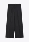 Shop Givenchy Wool Wide-leg Tailored Pants In Gray