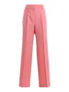 Givenchy Wool Wide Leg Trousers In Pink
