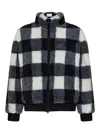 Givenchy Wool-blend Check-pattern Fleece Jacket In Blue