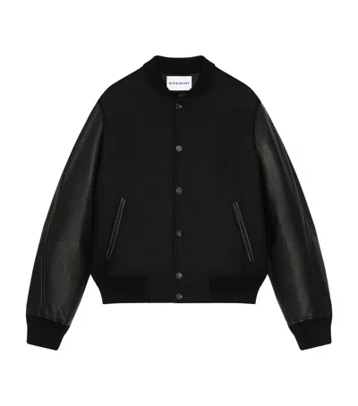 Givenchy Wool-lambskin Bomber Jacket In Black