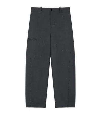Givenchy Wool-silk Couture Seam Trousers In Gray