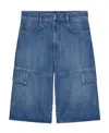 Givenchy Work Denim Shorts In Blue
