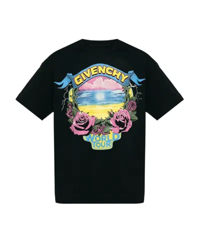Givenchy World Tour Cotton T-shirt In Black