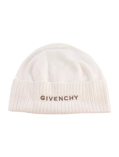 Pre-owned Givenchy Woven Embroidered Beanie W/tags In Neutrals