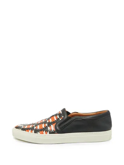 Pre-owned Givenchy Woven Leather Sneakers In Black