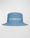 Givenchy Woven Raffia Bucket Hat In 457 Denim Blue