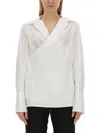 Givenchy Poplin Wrap Shirt In White