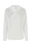 Givenchy Wrap Collar Poplin Shirt In White