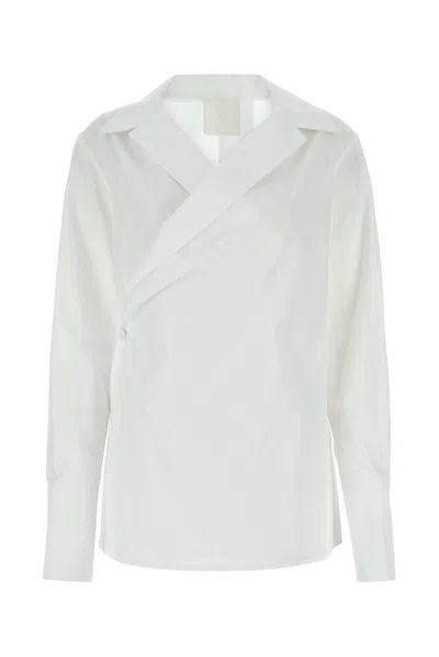 Givenchy Wrap Poplin Shirt In White