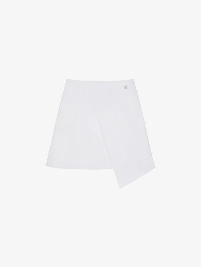Givenchy Wrap Skirt In Denim With 4g Detail In White