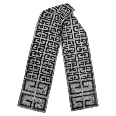 Pre-owned Givenchy X Alexander Mcqueen Circa 1999 Silk Beaded Scarf In Black