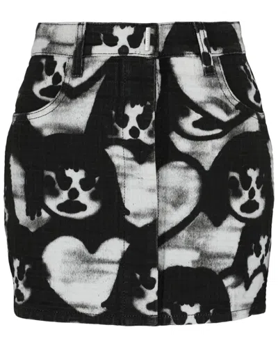 Givenchy X Chito Grafitti Denim Skirt In Black