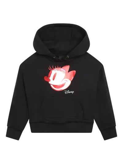 Givenchy Kids' X Disney Cotton Drawstring Hoodie In Black