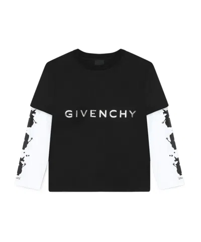 Givenchy X Disney Layered Cotton T-shirt In Black