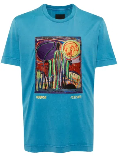 Givenchy X Josh Smith Graphic-print T-shirt In Blue