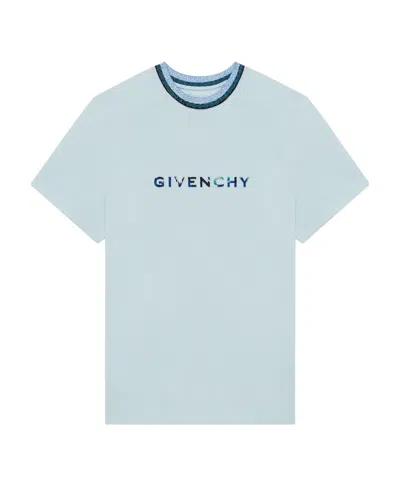 Givenchy X Josh Smith Logo T-shirt In Blue