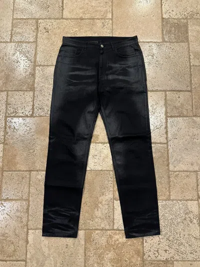 Pre-owned Givenchy X Matthew Williams Wax Coated Shiny Black Denim
