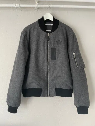 Pre-owned Givenchy X Riccardo Tisci Grey Wool Star Bomber