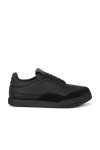 Givenchy Black Calf Leather Bos Taurus Low Top Sneakers In Black