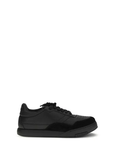 Givenchy Black Calf Leather Bos Taurus Low Top Sneakers In Multi