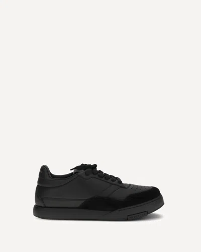 Givenchy Black Calf Leather Bos Taurus Low Top Sneakers In Multi