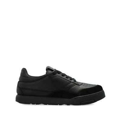 Givenchy Black Calf Leather Bos Taurus Low Top Sneakers In Multi