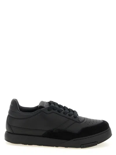 Givenchy Black Calf Leather Bos Taurus Low Top Sneakers In Multi