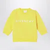 Givenchy Yellow Cotton Blend Sweatshirt With Logo In Yellow