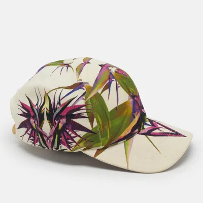 Pre-owned Givenchy Yellow Gabardine Birds Of Paradise Baseball Cap Size 53