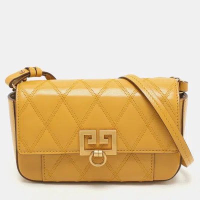 Pre-owned Givenchy Yellow Leather Gv3 Crossbody Bag