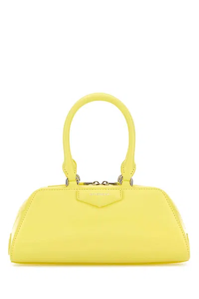 GIVENCHY YELLOW LEATHER MINI ANTIGONA EAST-WEST HANDBAG