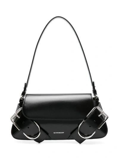 Givenchy Yellow Voyou Leather Shoulder Bag In Black