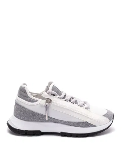 Givenchy Zippered Sneakers Contrast Panels In Grey