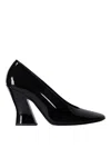 Givenchy Glossy Finish Curved Heel Pointed Toe Mules In Black