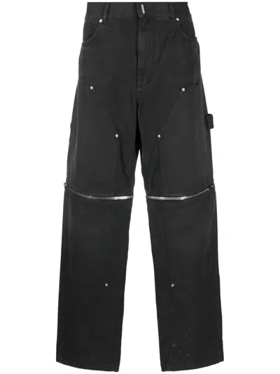 Givenchy Zippered Jeans With Cargo Pockets And Belt Loops In Black