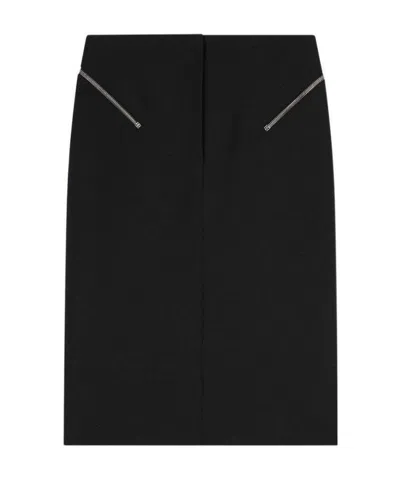 Givenchy Zip-embellished Pencil Skirt In Black