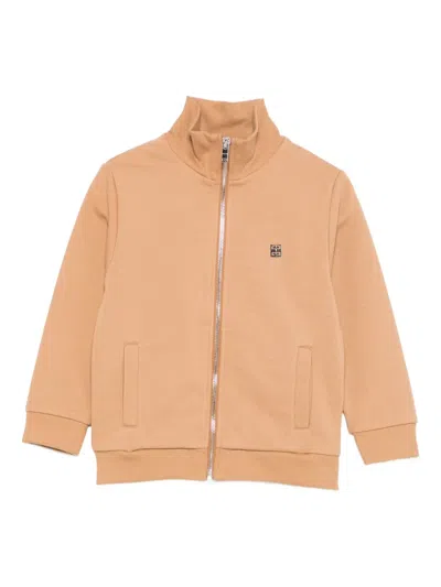 Givenchy Kids' Zip-fastening Logo-plaque Top In Nude