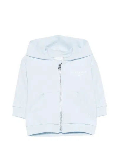 Givenchy Babies' Zip Hooded Top In Blue