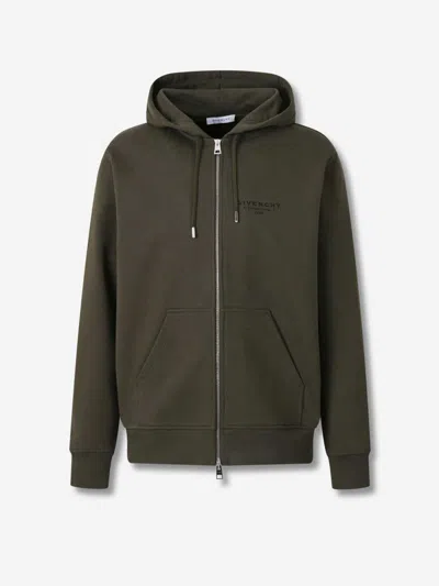 Givenchy Zip Hoodie Sweatshirt In Green
