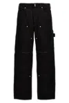 Givenchy Wide-leg Logo-plaque Carpenter Jeans In Black