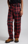 Givenchy Red & Black Two-in-one Trousers In Black/red