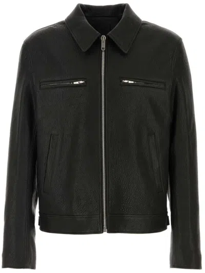 Givenchy Zip-pocket Leather Jacket In Black