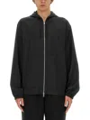 Givenchy Black Zip-up Hoodie With Logo Detail In Wool Man