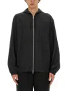 Givenchy Black Zip-up Hoodie With Logo Detail In Wool Man