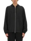 Givenchy Black Zip-up Hoodie With Logo Detail In Wool Man In Black
