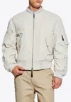 Givenchy Crinkled Cotton Bomber Style Jacket In Neutral