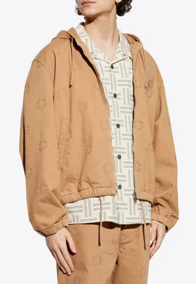 Givenchy Zip-up Hooded Sweatshirt In Gold