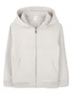 Givenchy Light Beige Zip-up Hoodie With Front And Back Logo In Nude