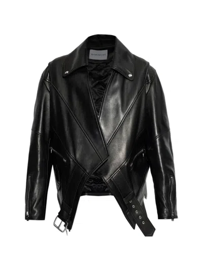Givenchy Lamb Leather Jacket With Zipper In Black
