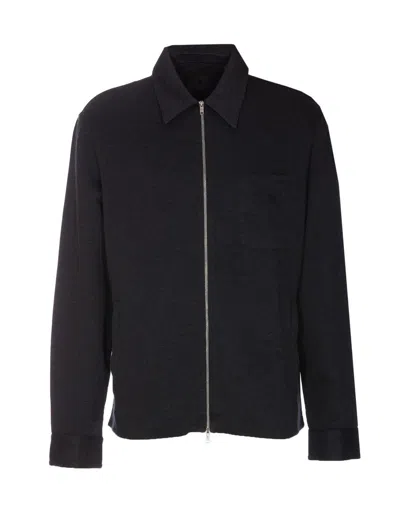 Givenchy Camicia Con Zip In Tessuto Garzato Colore: Graffite In Gray